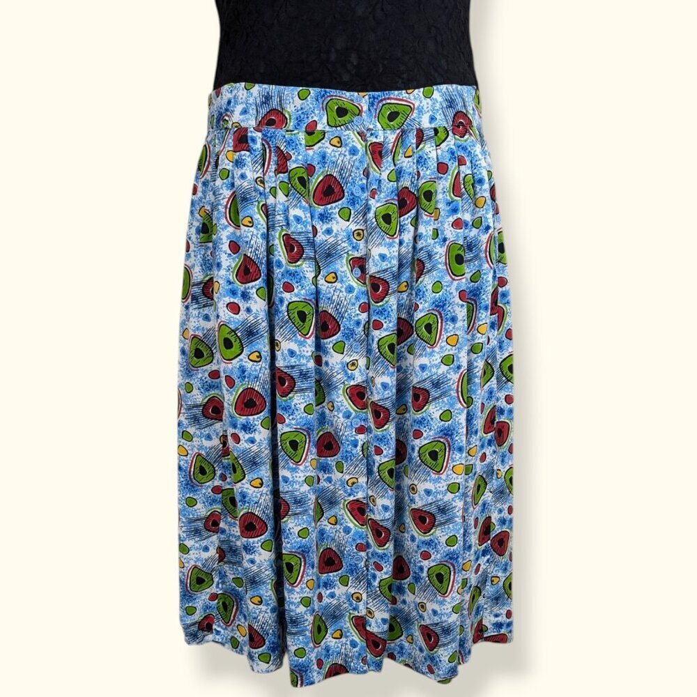 V. RDS Abstract Front Button Rayon Skirt